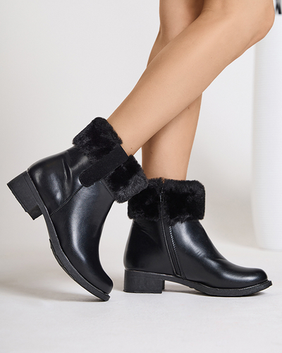 Black women's boots with fur Sabola- Footwear
