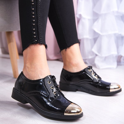 Black shoes with a golden toe Suit - Footwear