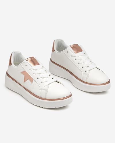 White and pink Taqeva women's sports shoes - Footwear