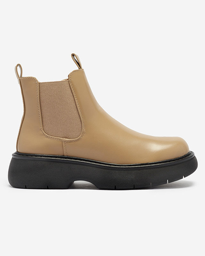 Light brown women's boots on a thicker sole Somico-Footwear