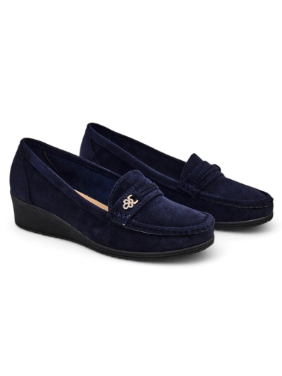 Royalfashion Women's moccasins on a low wedge Polefle