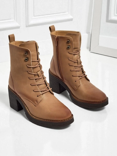 Women's eco-leather heeled ankle boots Zeltra
