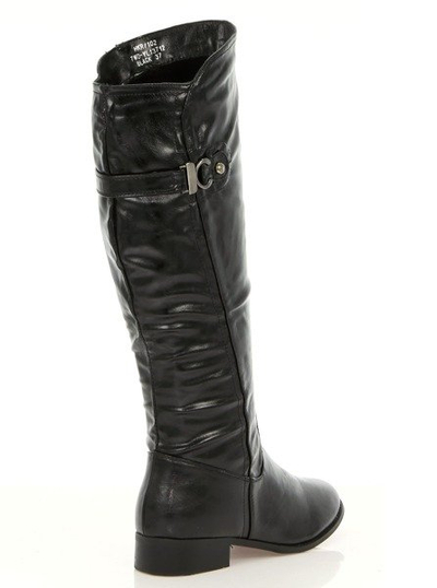Black boots with a decorative buckle Kalin - Footwear