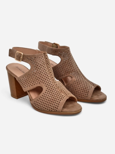Royalfashion Women’s perforated block‑heel sandals Abetle