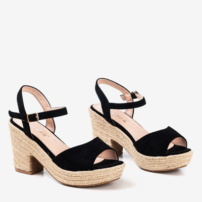 Black women's sandals on the heel Sugar Honey - Footwear 1