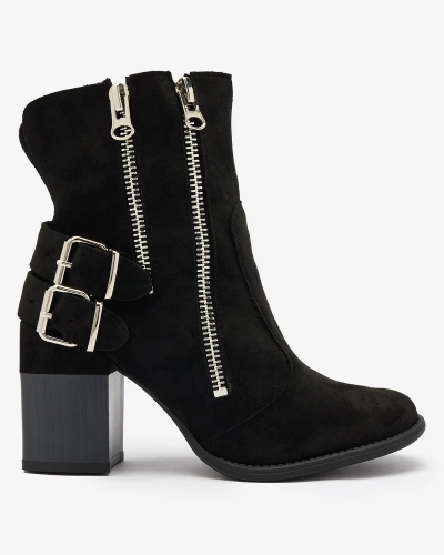 Royalfashion Women's black boots with Feirrgo decoration