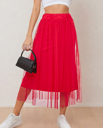 Royalfashion Women's double-layered midi skirt