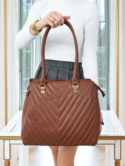 Women's shopper bag eco leather with Corvella embossing