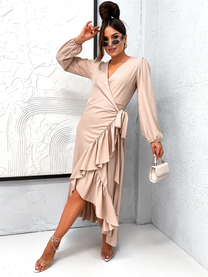 Royalfashion Women's midi dress with ruffles