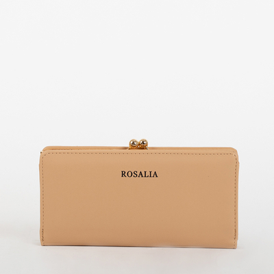 Classic light brown large women's wallet - Accessories