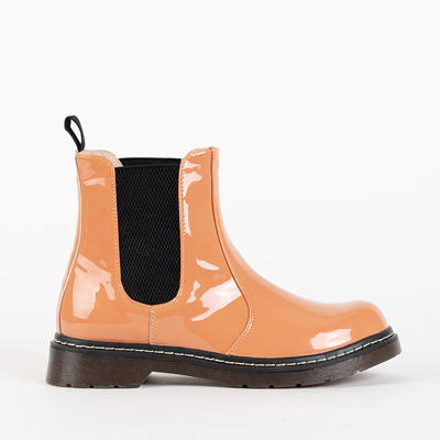 Orange patent leather women's boots Lensi- Footwear