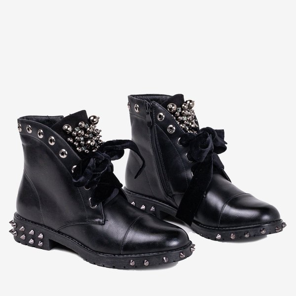 Black boots with Jega decorations - Footwear