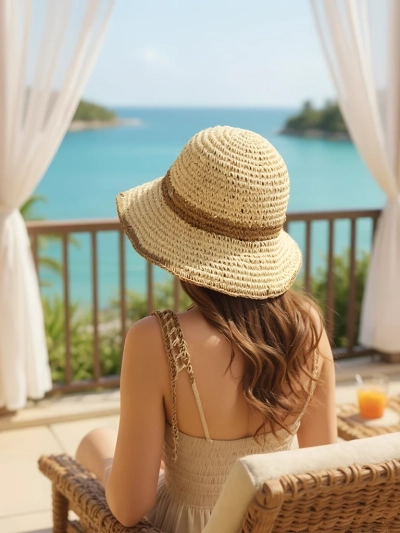 Royalfashion Women's straw hat Sun Bloom