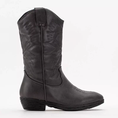 OUTLET Dark gray women's eco-leather cowboy boots Vetika - Footwear