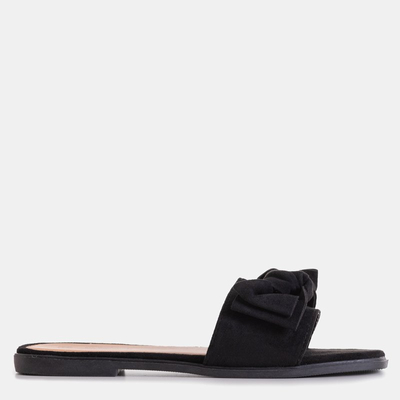 Black women's flip-flops with bow Bonjour - Footwear