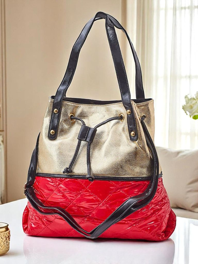 Royalfashion Liela sieviešu rokassoma Golden Luxe Shopper