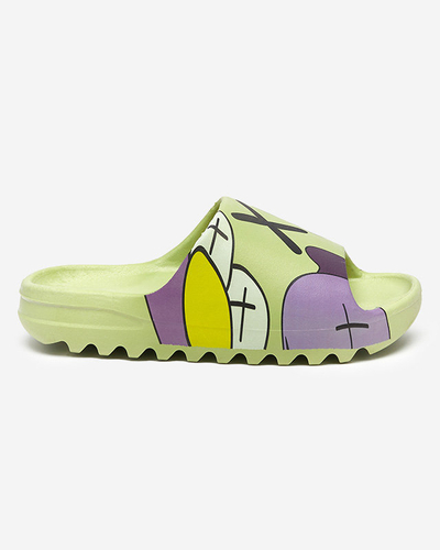 Green women's slippers by Elmino - Footwear