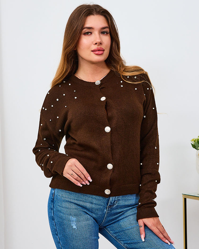 Royalfashion Sarkans sieviešu džemperis bez pogām