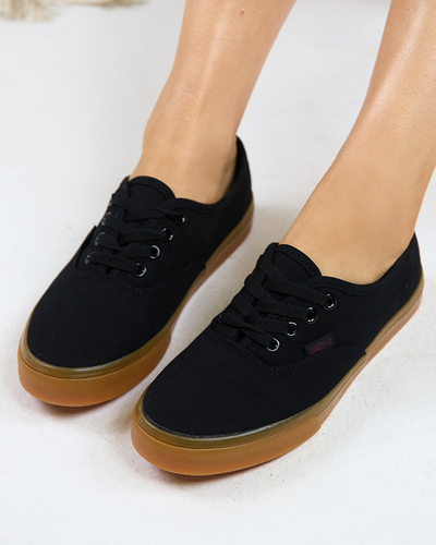 Women's black lace-up sneakers from Netera - Footwear