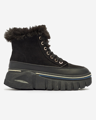 Black women's lace-up platform snow boots Neatesa - Footwear