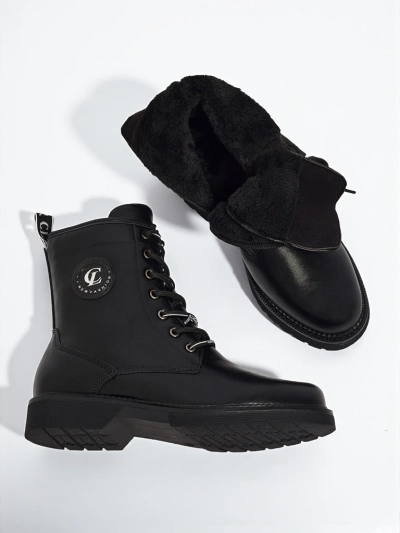 Eko skórzane sznurowane botki damskie Tavira