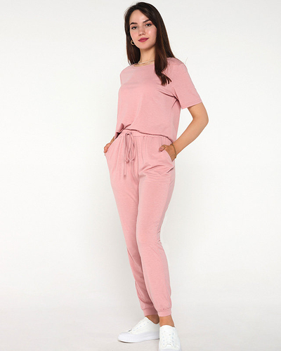 Women's pink sports tracksuit set - Clothing