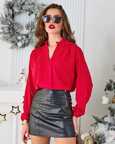 Рубашка Royalfashion для женщин с стразами