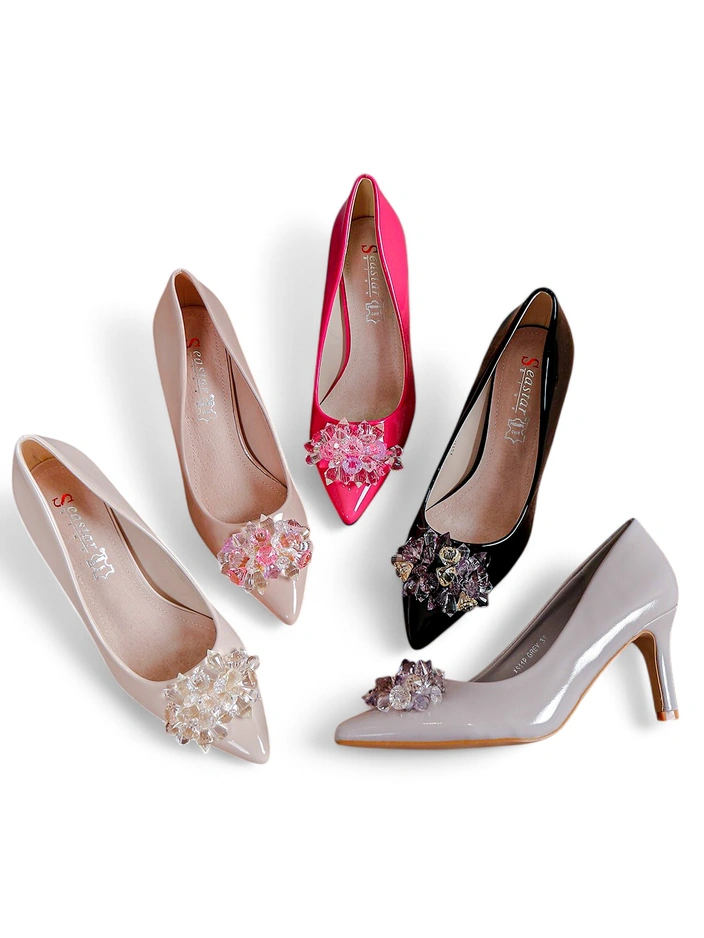 Гладкие женские шпильки Royalfashion с сеткой Ellona