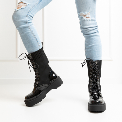 Black baggers with elastic insert Kukizo- Footwear