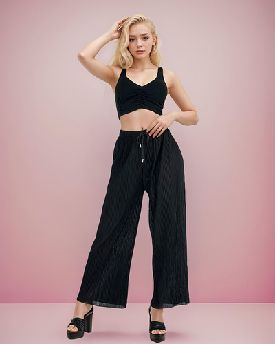 Royalfashion Sieviešu platās plisētās bikses