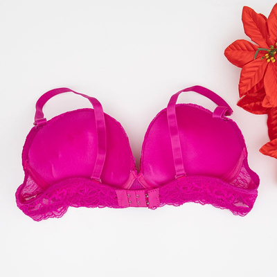 Бюстгальтер цвета фуксии с кружевом