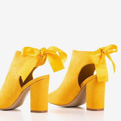 Yellow high heel sandals with Haidil upper - Footwear