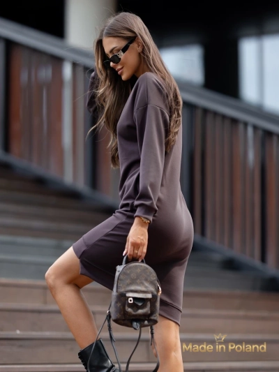 Gravity Core Sweatshirt Dress with Side Zipper