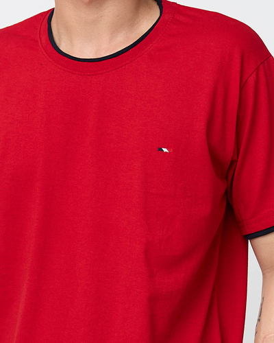 Red cotton men's t-shirt - Clothing