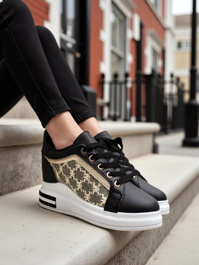 Royalfashion Women's sports shoes with hidden wedge Jesioo