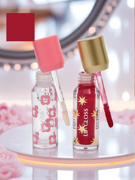 Lady Bug 2-in-1 Glitter Lip Gloss and Clear Lip Gloss