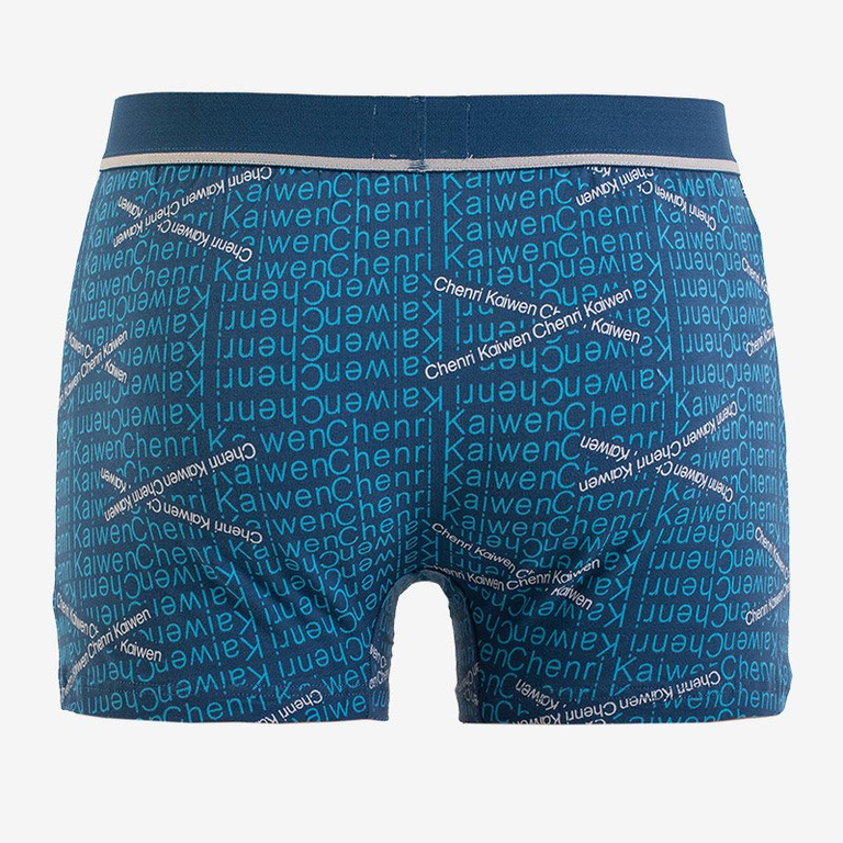 Men's blue boxer shorts with PLUS SIZE inscriptions - Underwear