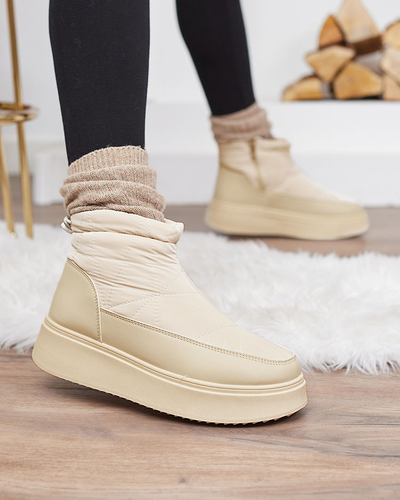 Royalfashion Women's snow boots in beige color Fopinia