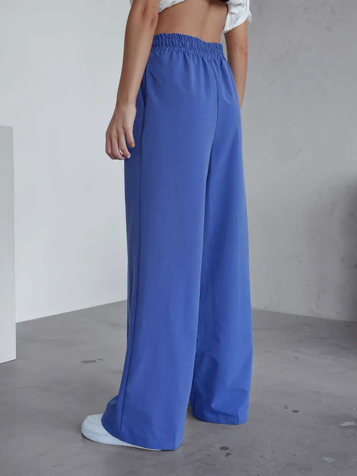 Royalfashion Platās sieviešu bikses ar krokām