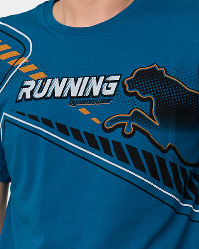 Men's turquoise print T-shirt - Clothing