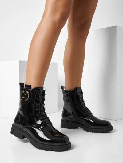 Kalen patent lace-up women's ankle boots