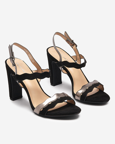 Black women's sandals on a higher post by Rudika - Footwear