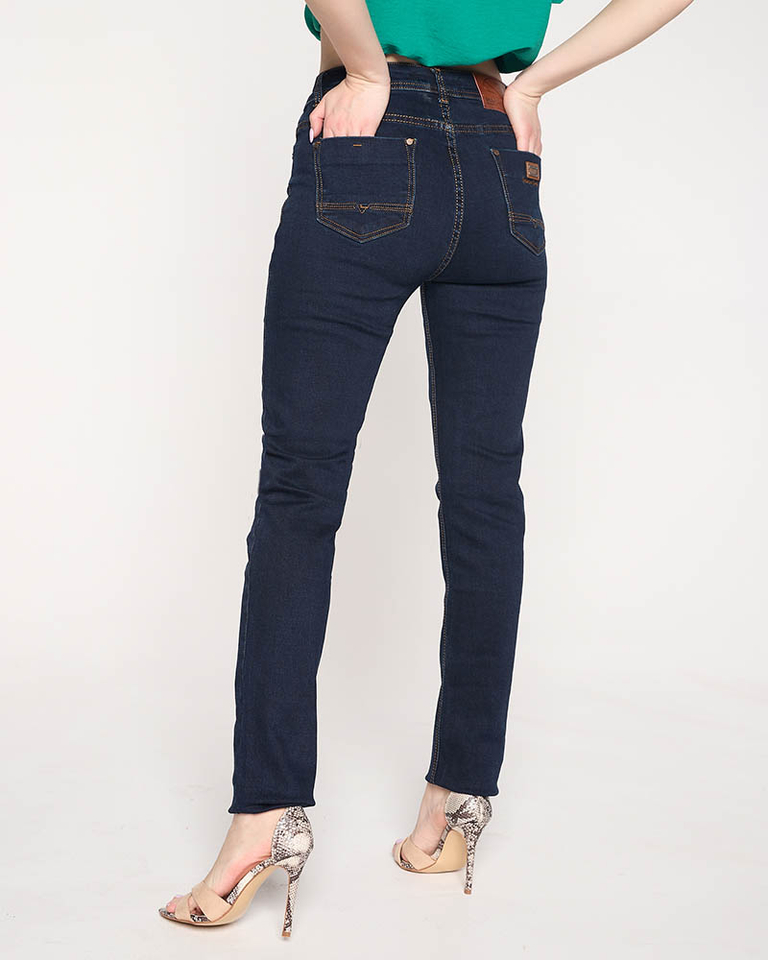 Navy blue straight women's PLUS SIZE jeans - Clothing