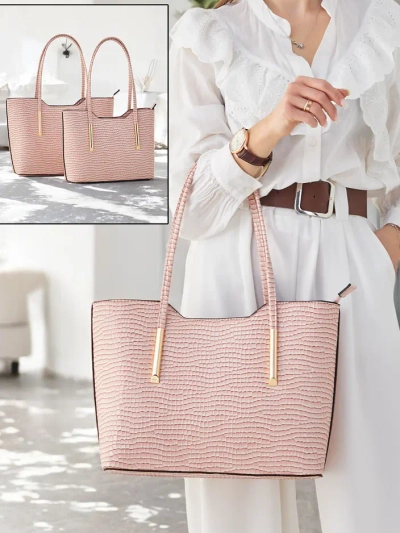 Royalfashion Double patent handbag for women with embossing