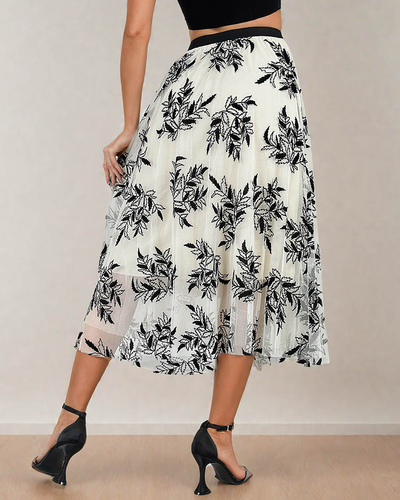Royalfashion Women's double-layered midi skirt