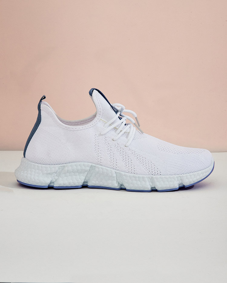 White and blue Baym women's sports shoes - Footwear