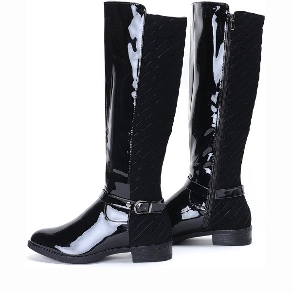 Black lacquered boots Trap Queen - Footwear