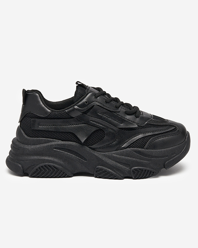 Black women's sports shoes on a massive Okis sole - Footwear