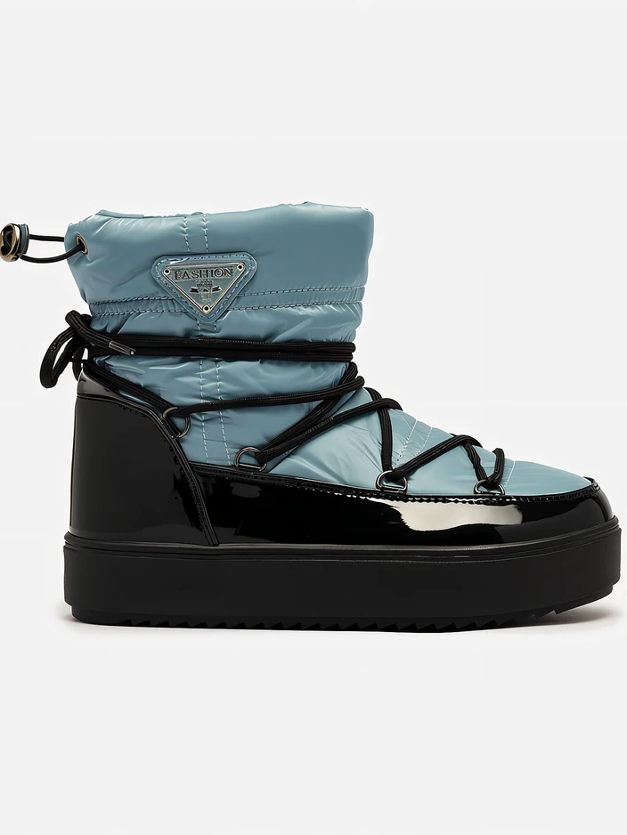 Royalfashion Sieviešu slip-on zābaki a'la sniega zābaki zilā krāsā Vevnose