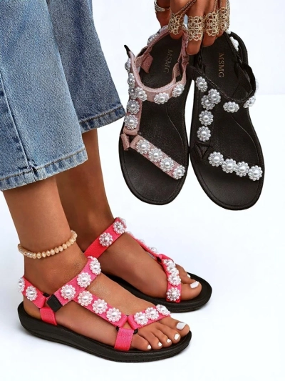 Livia Rosa Sandals – Comfortable Royalfashion Women's Sandals with Pearl Rhinestones